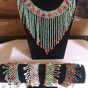 Set of 3. Beautiful Nks earing and bracelet